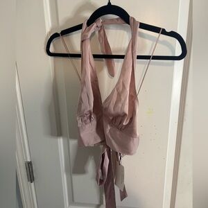 Cotton candy La Blush Halter Bralette tank cropped top size small NWT